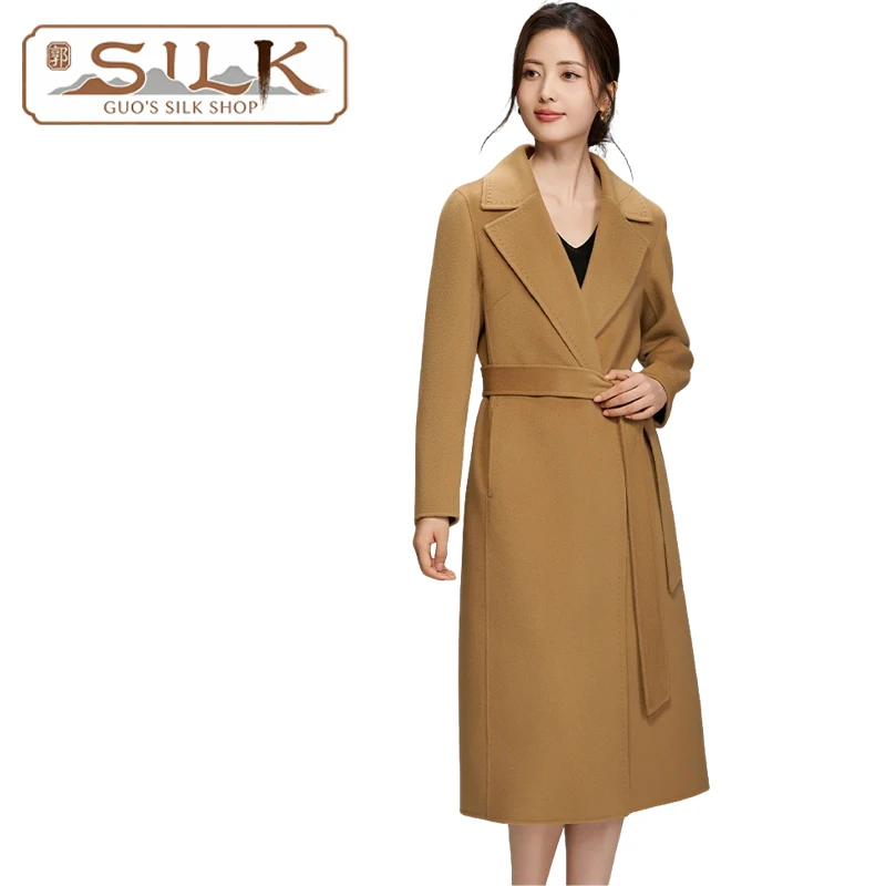

High-end Double-sided Cashmere Women's Coat - Elegant Style Wool Coat for Outdoor Business Women - Comfortable and Soft