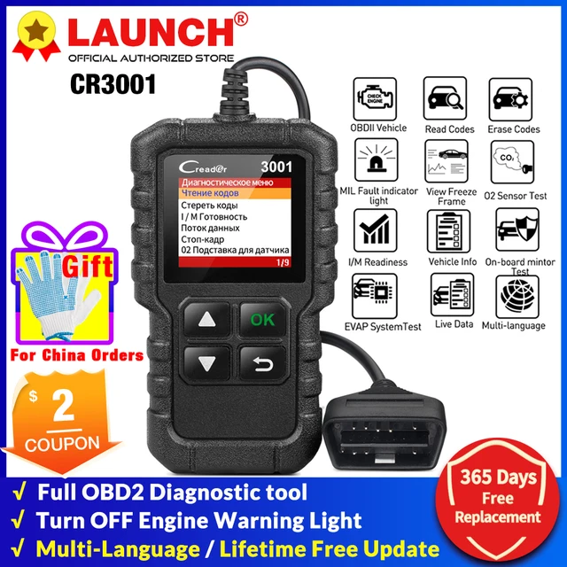 Uruchomienie X431 Creader CR3001 OBD2 skaner usterka silnika motoryzacyjnego OBDII OBD czytnik kodów diagnostyczne narzędzie skanujące bezpłatna aktualizacja PK ELM327