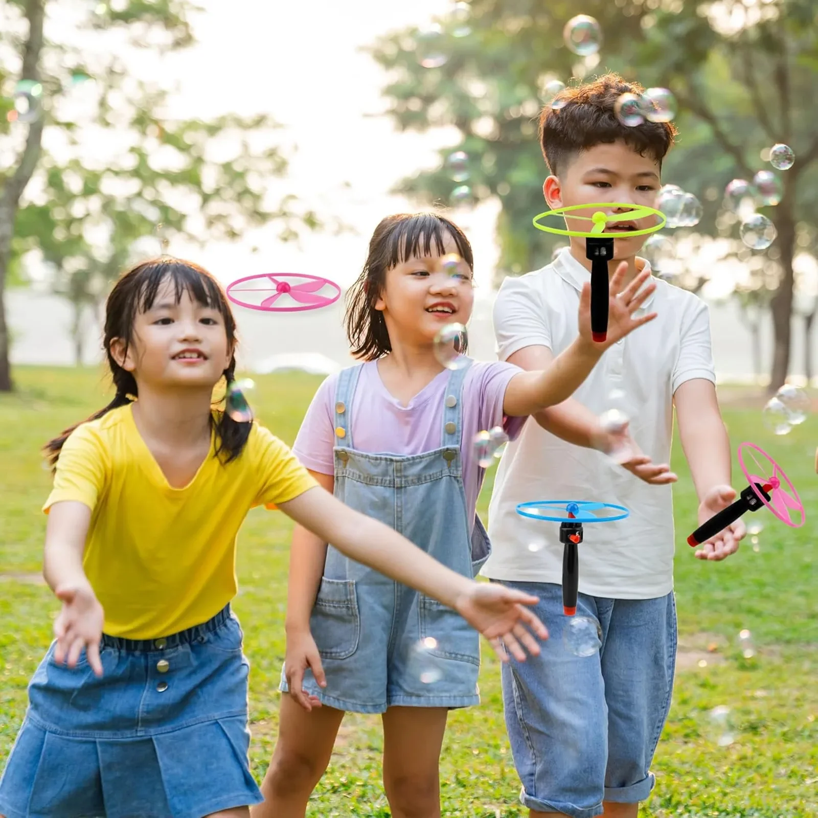 Kid Sports Pull Line Schotel Speelgoed Kinderen Outdoor Fun Roterende Vliegende Helikopter Cadeau Verwerking Speelgoed voor Parken Strand