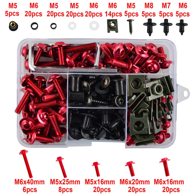 195Pcs Accessories Fairing Bolts Screws Kit Nut Clip For Honda CBR600RR CBR 600RR CBR600 F2 F3 F4 F4i F5 600 RR 1000RR CBR1000RR