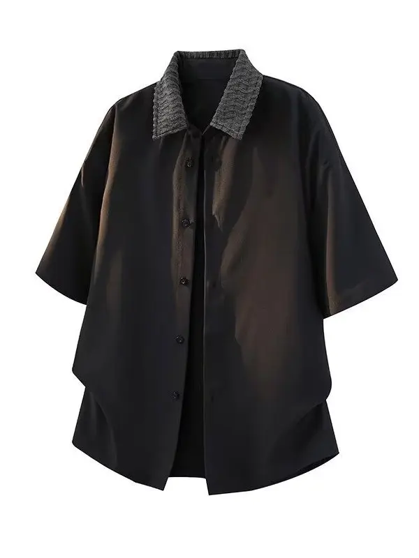 

Casual Style Men's Short Sleeve Shirt Summer New Ice Silk Thin Outerwear Half Sleeve Loose Fit Breathable Comfortable Youth F...