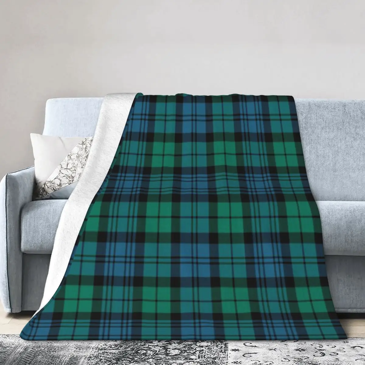 Campbell Tartan Ancient Cute Green And Blue Tartan An Ultra-Soft Micro Fleece Blanket