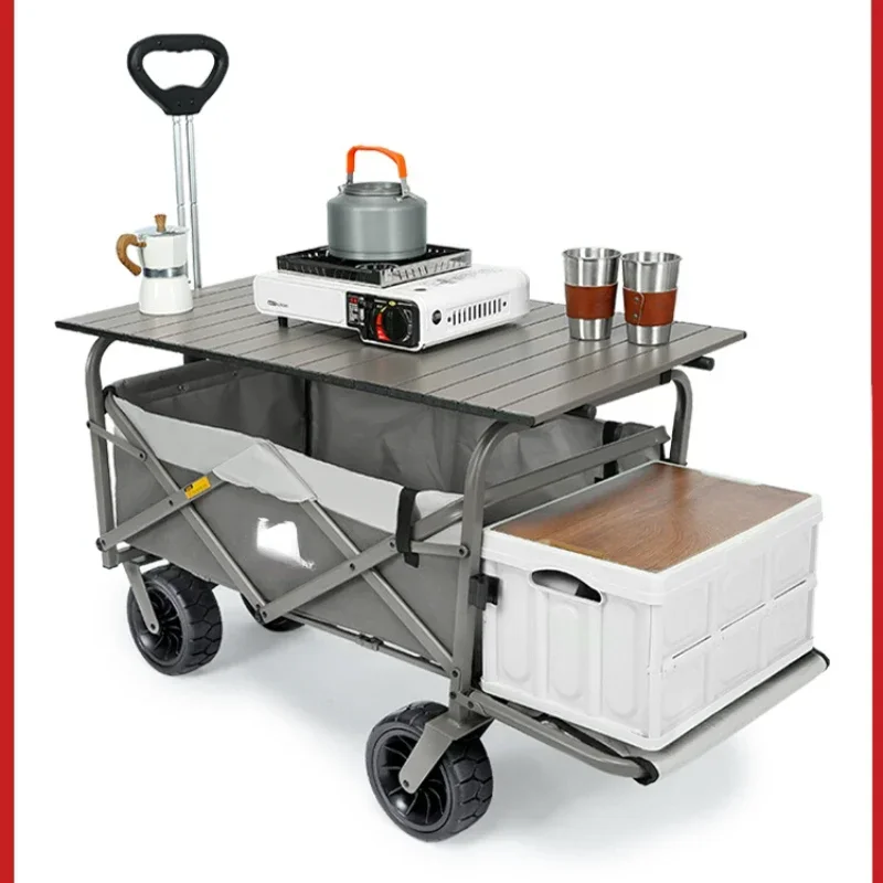 

Hot salesOutdoor folding camping car table board camping trailer tent stall hand-pulled picnic camping car cart