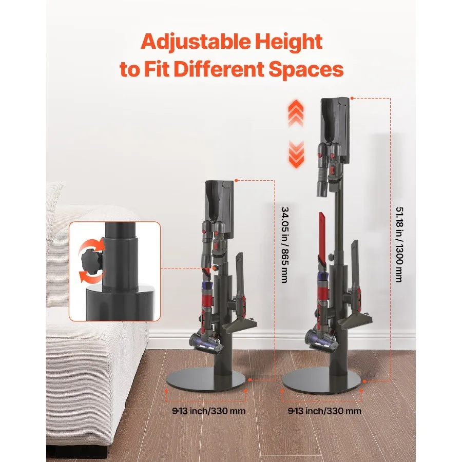 Soporte de vacío para Dyson MultiModels Soporte de almacenamiento estable con 3 clips