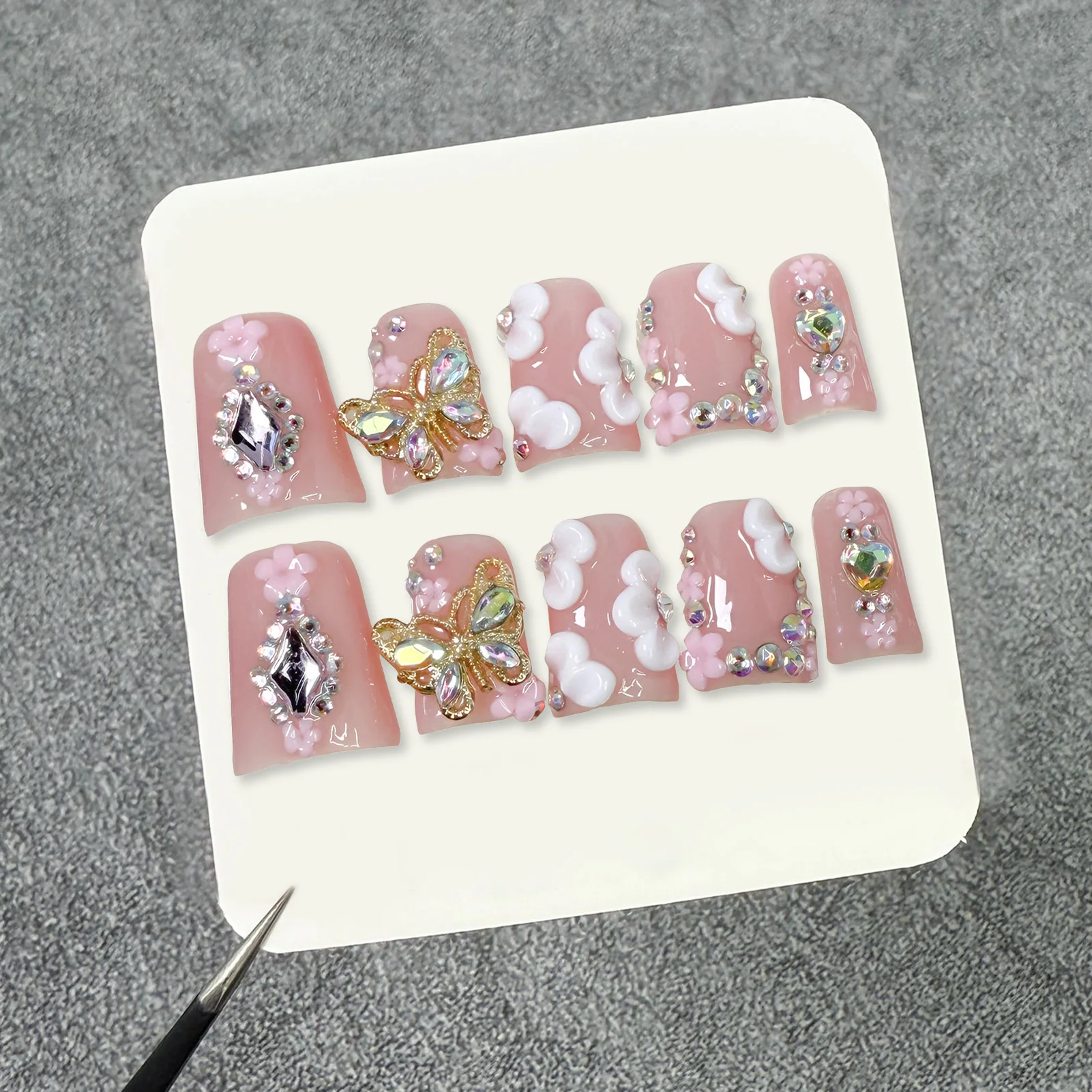 10-pecas-de-unhas-falsas-em-formato-de-pato-com-borboleta-de-strass-3d-para-festas-e-ocasioes-especiais