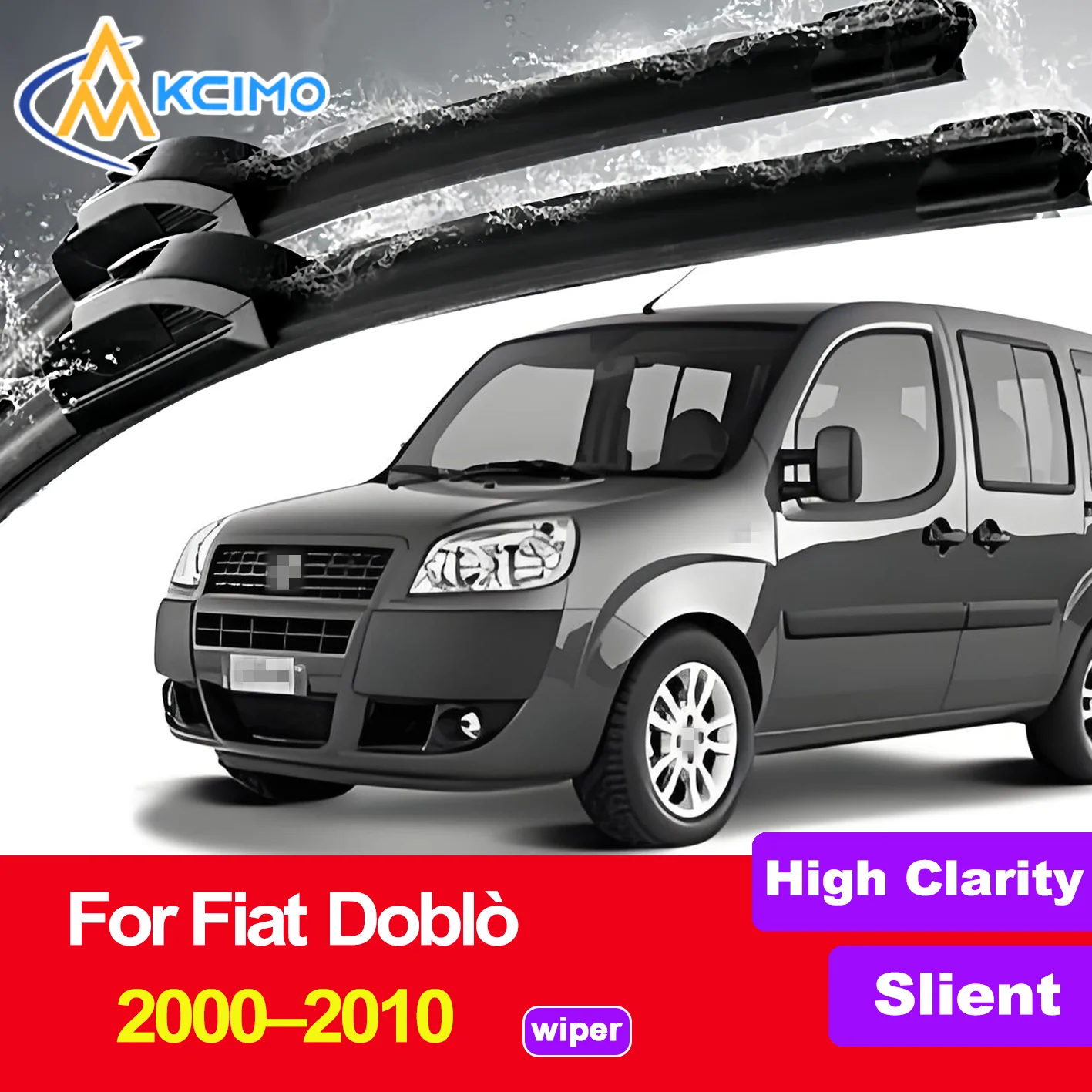 

KCIMO 2PCS HD Wiper Blades for Fiat Doblò 2000-2010 Fiat Panorama Fiat Doblò Classic Pyeonghwa Ppeokkugi Front Windshield Access