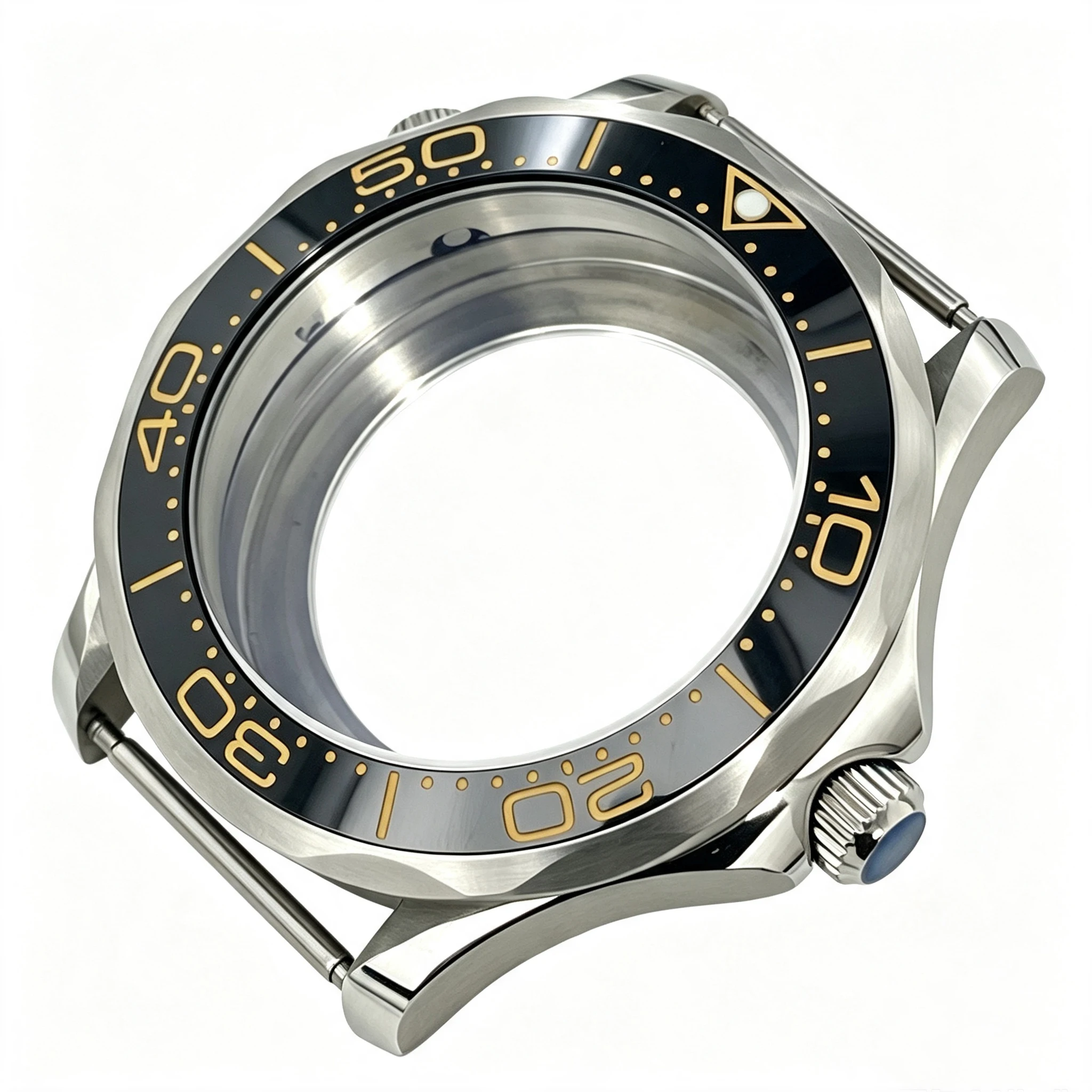41.5mm Stainless Steel Case With Ceramic Bezel, Replacement of Watch Components, Compatible With ST1612, 8215, DG2813 Movements