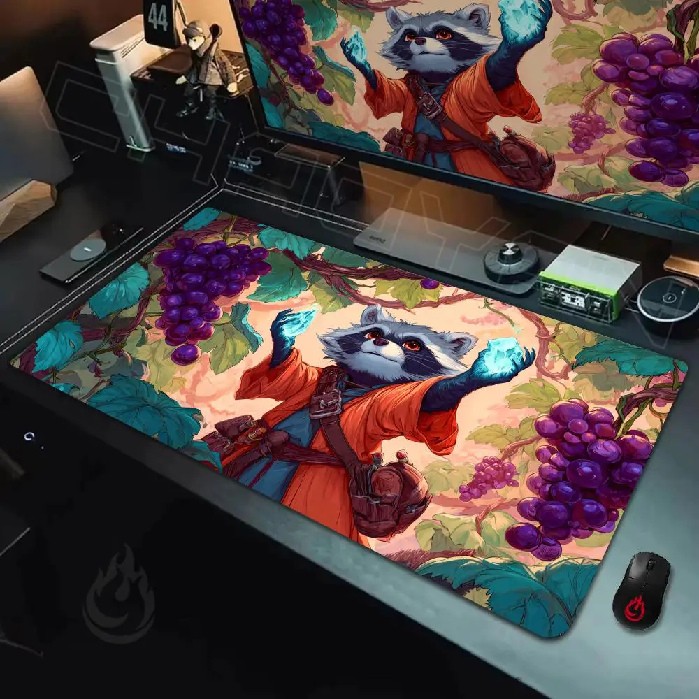 Fantasy Raccoon Adventurer Mouse Pad Large Computer Office Game Table Mats Rubber Anti-slip XXL Mouse Mat HDP Long Desk Pads