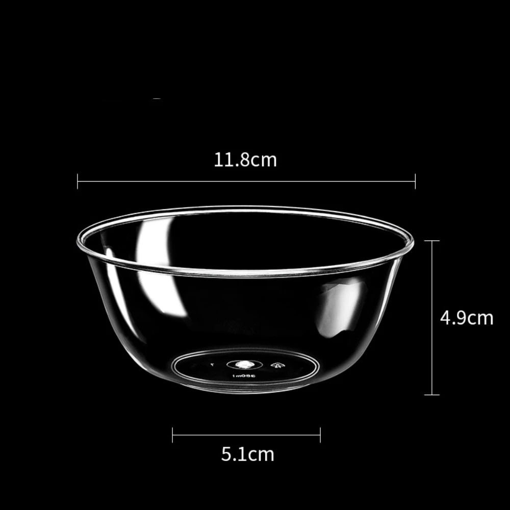 

25PCS New Plastic Disposable Lunch Bowl Transparent Thick Round Lunch Bowl Kitchen Accessories Hot Pot Tableware