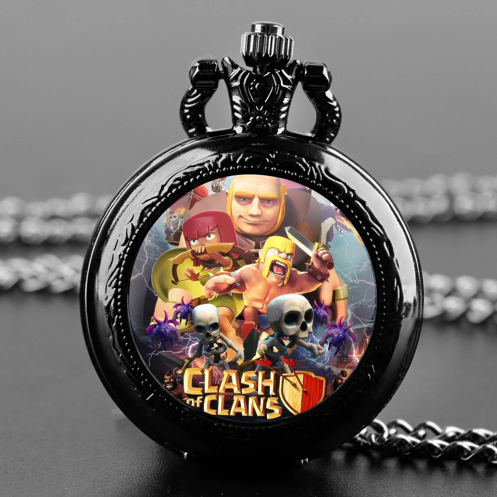 Cartoon Game Vintage Quartz Pocket Chain Watch Necklace Watches For Men Kids Birthday Unique Gifts Mens Pocket Watches