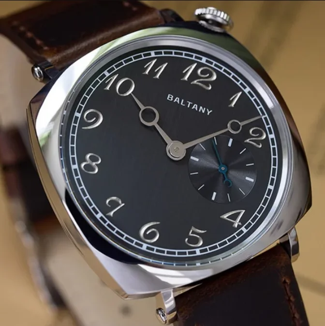 Baltany Men Quartz Watch Vintage 38mm Square Pilot Wristwatch 50M Waterproof Sapphire Mirror VD78