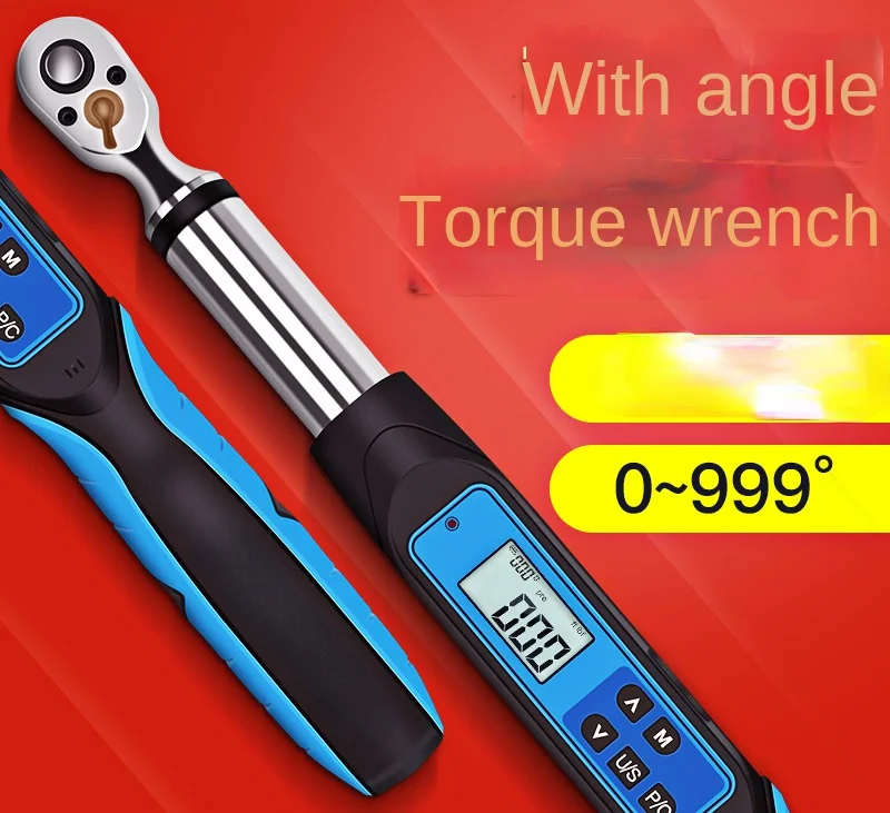 Electronic digital display hexagonal ratchet with angle torque wrench, adjustable torque wrench, glove barrel