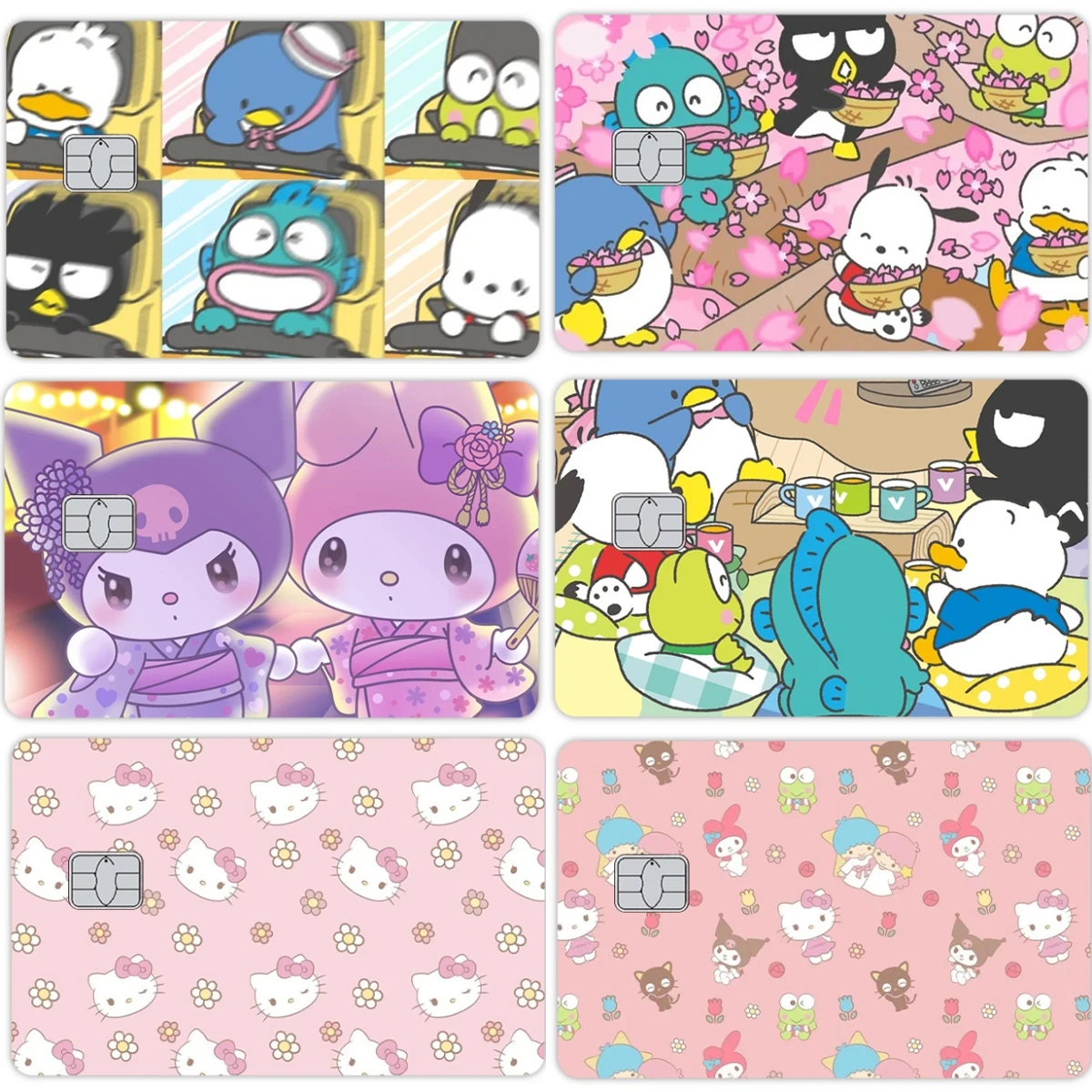 Anime Pochacco Pom Pom Purin Hangyodon Cartoon Film Skin Cover Credit Card Stickers Debit Visa Bank Card Waterproof Decorative