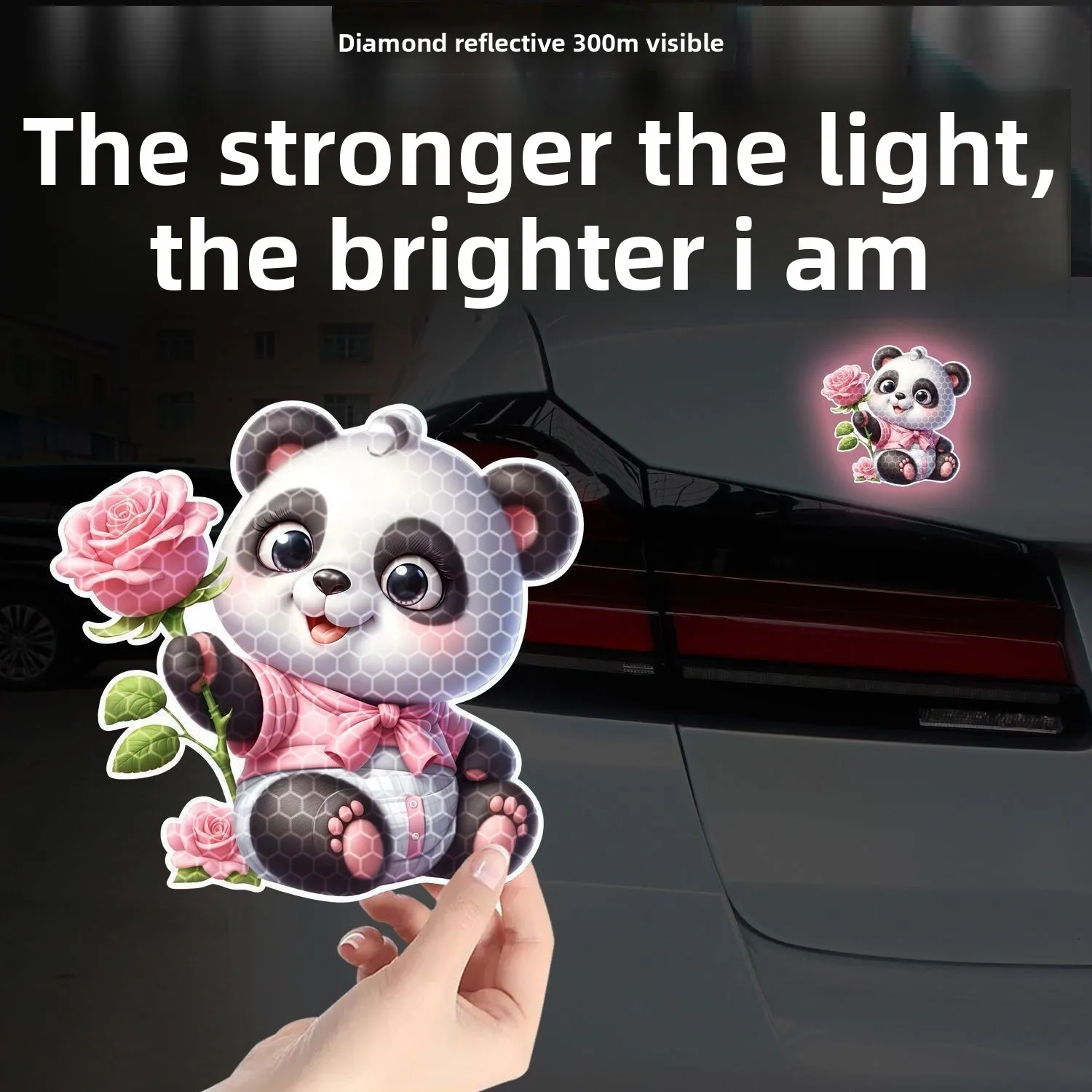 ملصق سيارة لطيف الباندا ملصق إبداعي نافذة الجسم ملصق شخصي للدراجات النارية الكهربائية غطاء خدوش ديكور