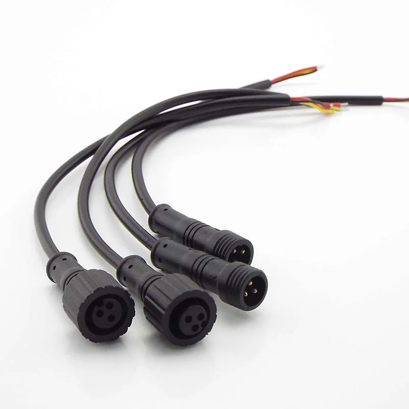 20cm 2pin 3pin 4 Pin IP65 DC female male connector power Cable Copper Wire waterproof Plug for LED Strips Jack diy car repair t1