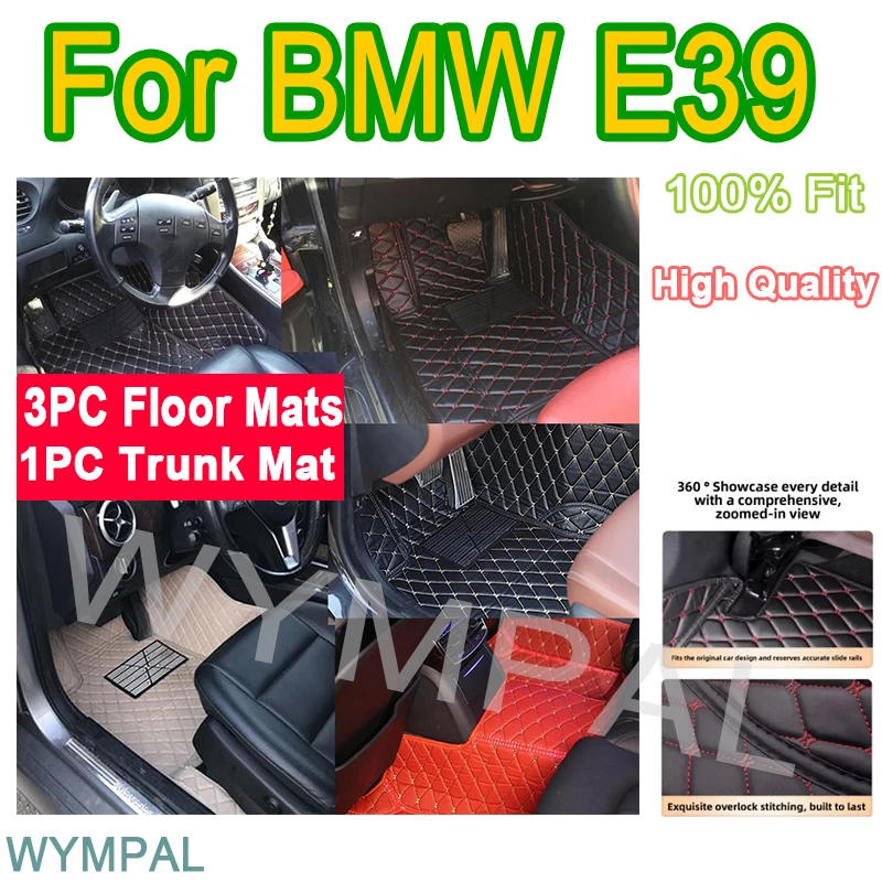 Luxury Automotive Car Floor Mats For BMW E39 1996 1997 1998 1999 2000 2001 Auto Custom Leather Men Women Car Mats Full Coverage