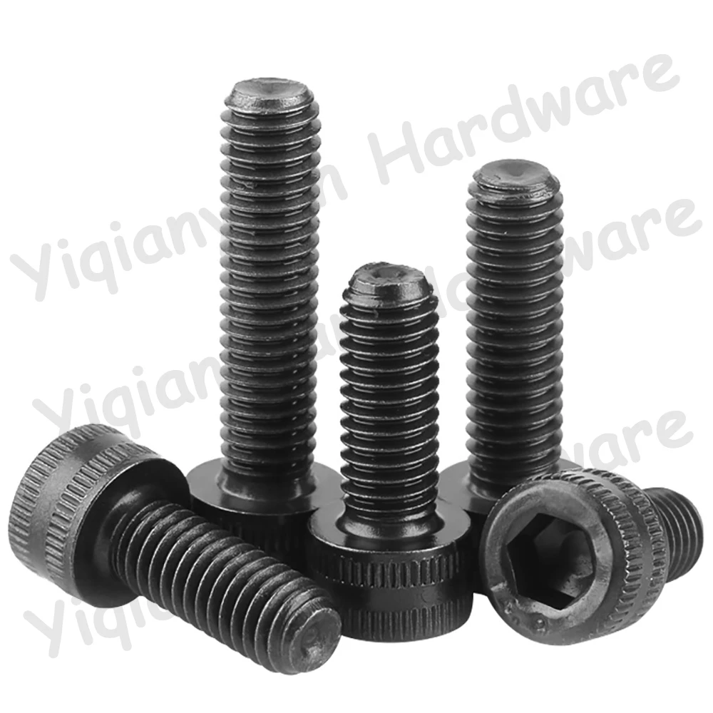 Yiqianyuan M14xP2.0 고강도 합금강 육각 소켓 널링 캡 헤드 나사 DIN912 등급 14.9 산업용 알렌 키 볼트