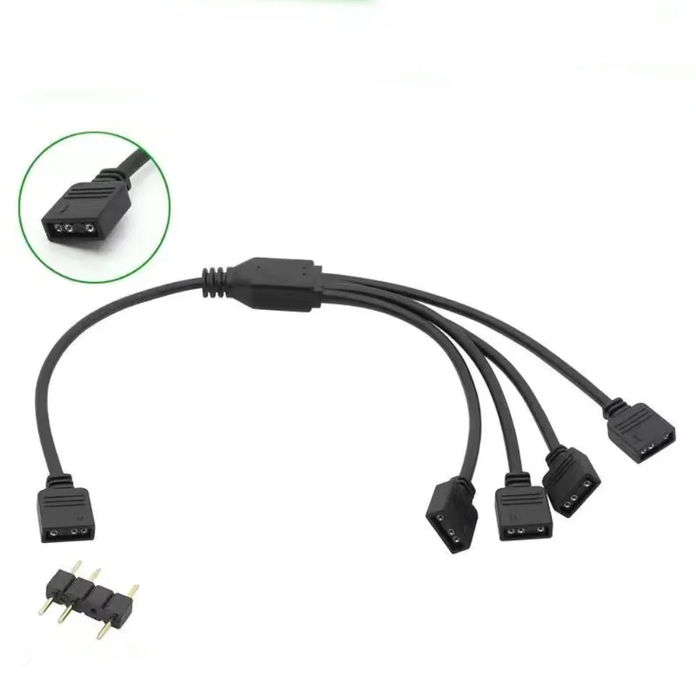 Professional 12V/5V ARGB Extension Cable 3Pin Universal RGB Splitter Cord Female to Female Computer Case Fans Adapter PC Build