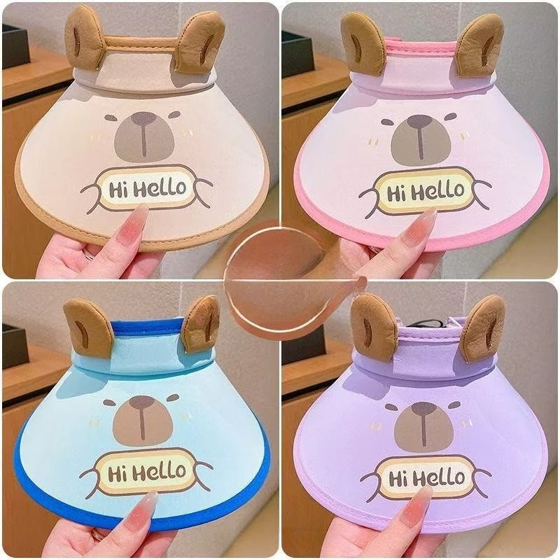 قبعة أطفال MINISO بتصميم جديد من Kapibala قبعة هوائية كرتونية للأولاد والبنات قبعة صيفية للحماية من أشعة الشمس فوق البنفسجية قبعة للحماية من الشمس
