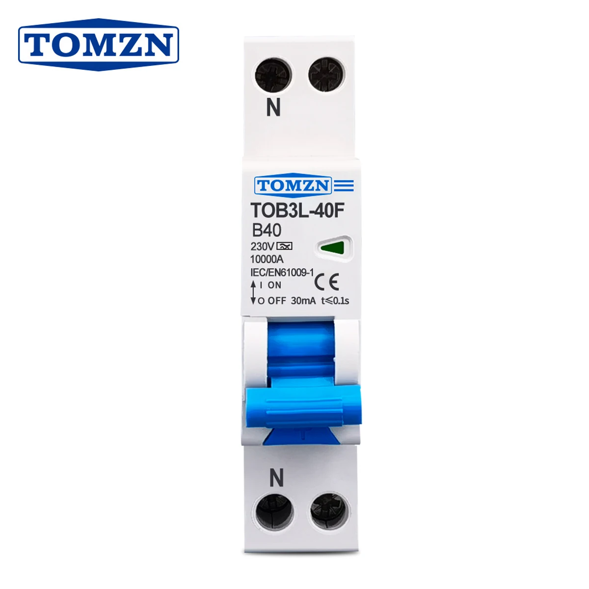 18mm A Type B Curve RCBO 1P+N 10KA Residual Current Differential Automatic Circuit Breaker with Over Current Leakage Protection
