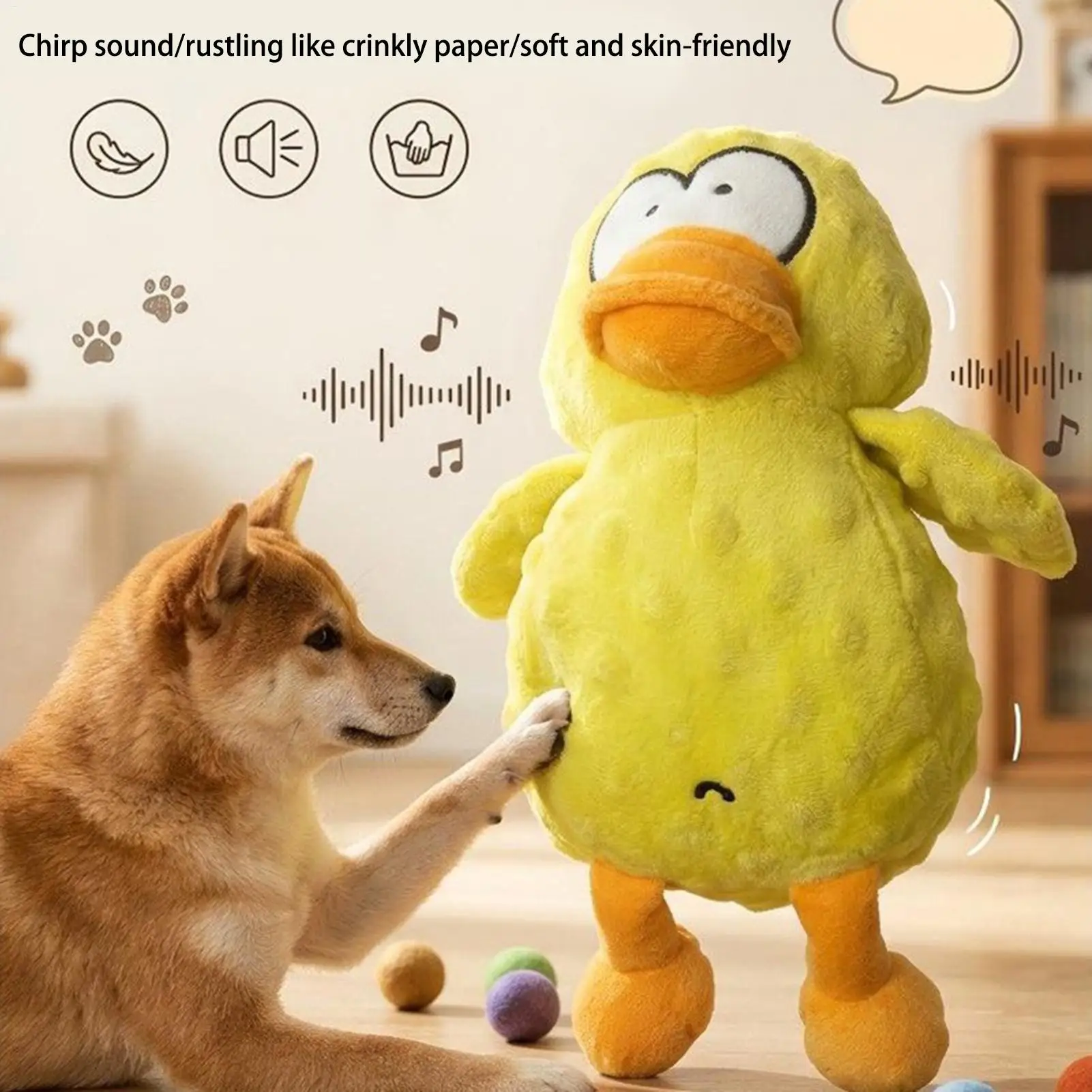 Duck Dog Toy Funny Odor-Free Tear-Resistant Teeth Cleaning Interactive Dog Toys for Bath Indoor Home Outdoor Travel Training