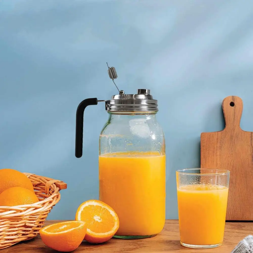 Poignée renforcée en Silicone pour bouteilles, pot Mason en acier inoxydable, couvercle à bec verseur avec poignée, capuchon à bouche large pour fuite pour le verre