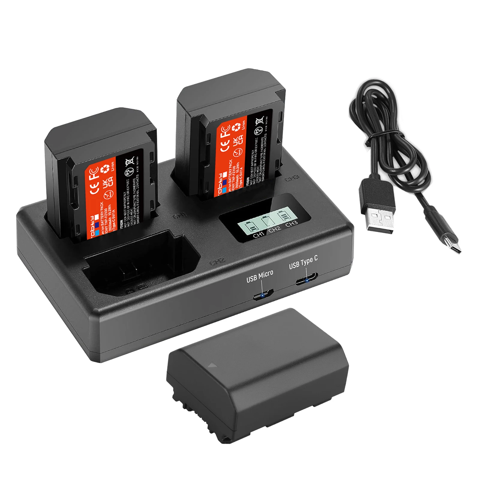 

NP-FZ100 NPFZ100 NP FZ100 Аккумулятор + трехканальное зарядное устройство с ЖК-дисплеем для Sony ZV-E1 FX3, FX30, A1, A9, A9 II, A7R IV, A7S III, A6700