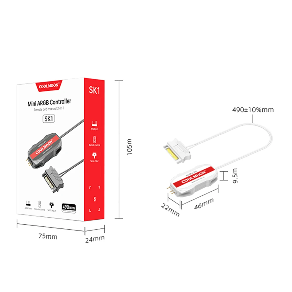 ตัวควบคุมพัดลมอัจฉริยะแบบ LED สี 5V 3 ขา 3Pin ต่อ SATA 1 ต่อ 4 สายต่อขยายซิงค์เมนบอร์ดสำหรับพัดลมพีซีและไฟแถบ LED