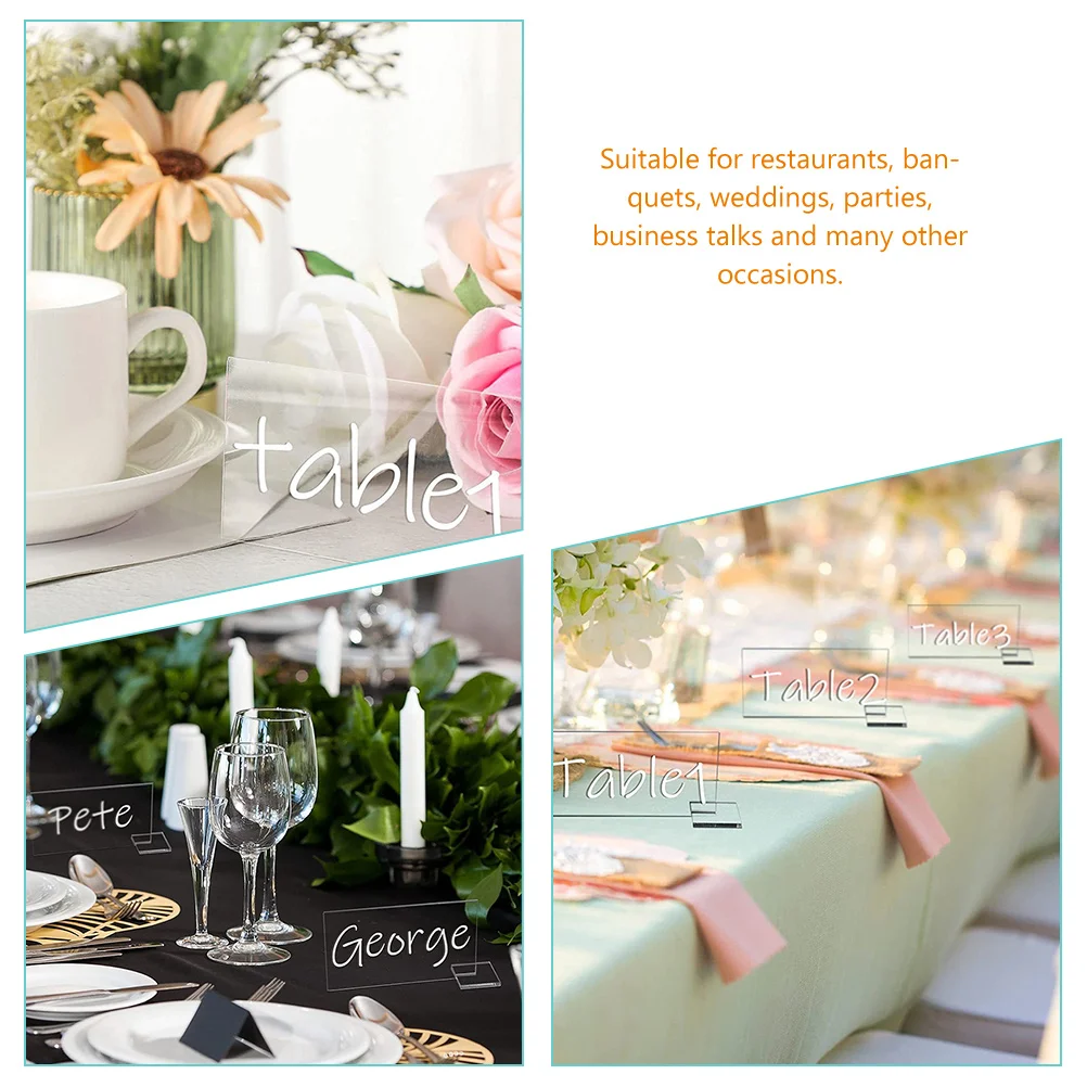 

12pcs Acrylic Table Number Signs Blank Chair Reserved Seat Number Sign For Wedding Banquet Party Business Talks Lightweight