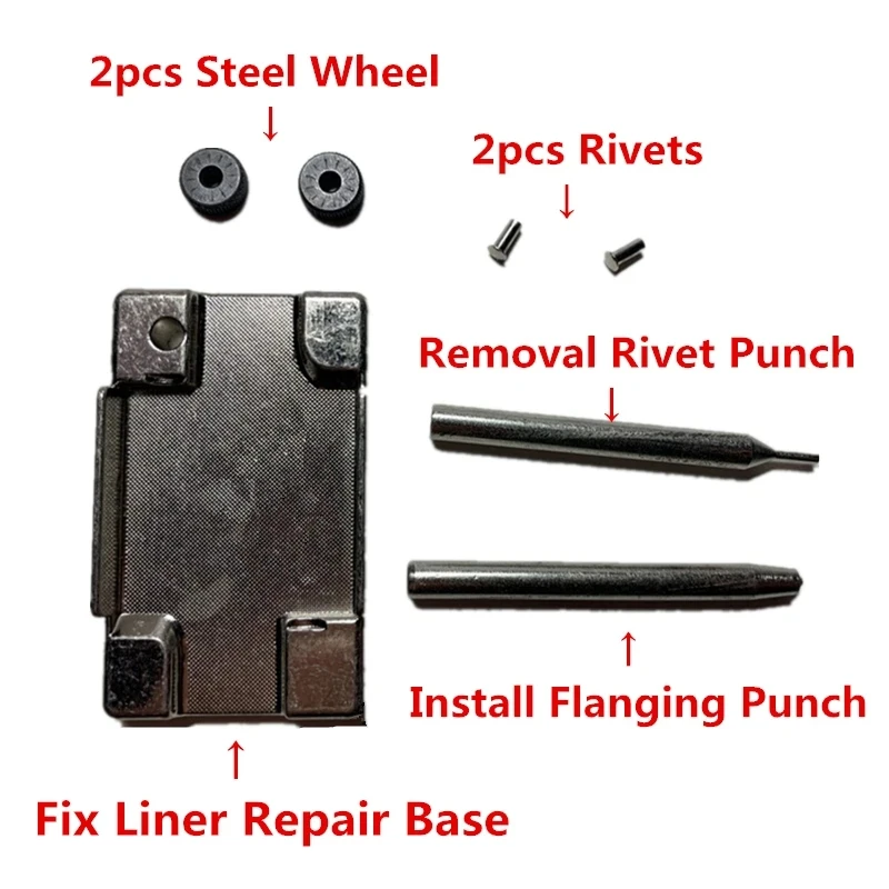 7pcs/Set Fix Liner Base/Remove Punch/Install Punch/Steel Wheel Rivets For Zippo Kerosene Lighter DIY Repair Replacement Tool Kit