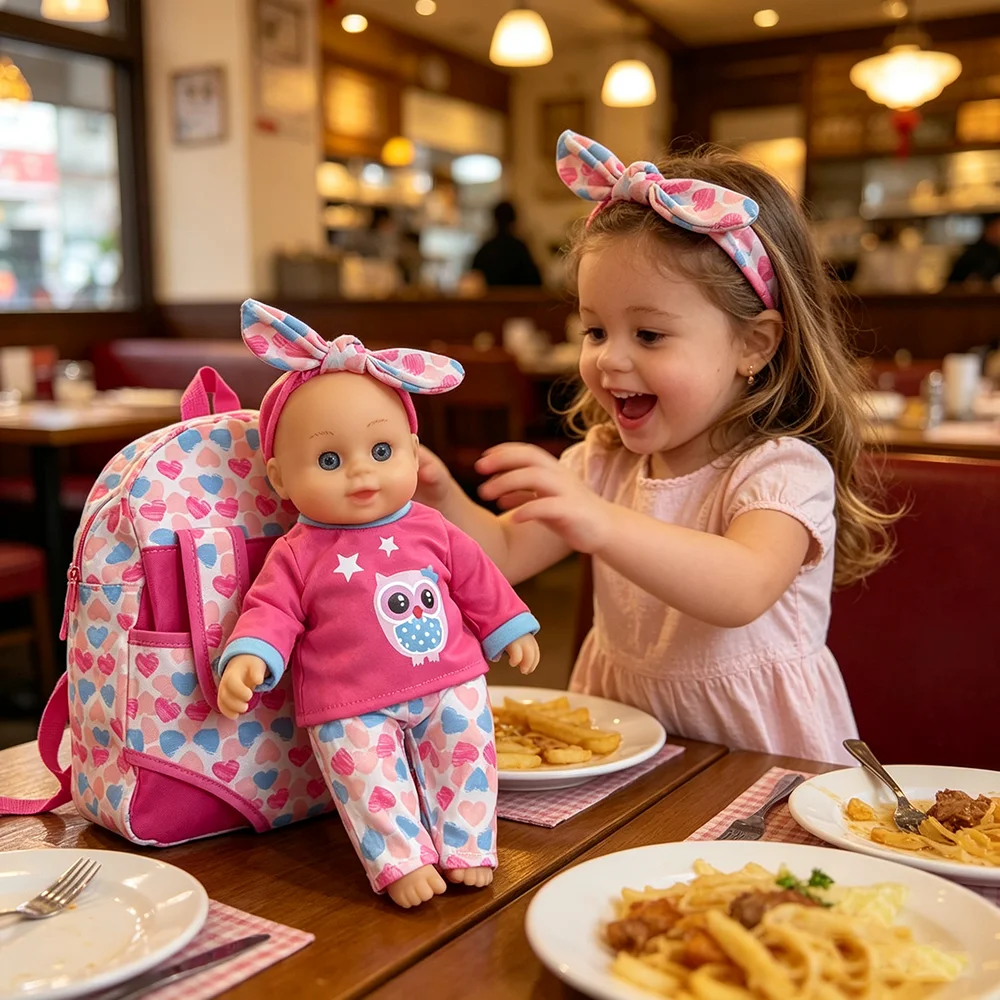 Doll Backpack Can Hold 12 Inch Dolls. Hand Withdrawal Backpack Is Suitable for Carrying 12 Inch Dolls and Comes with Doll Access view 2