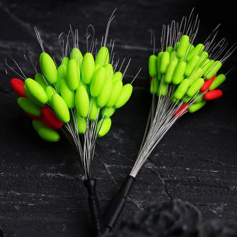 70pcs Rubber Silicon Space Bean Sea Carp Fly Fishing Black Rubber Oval Stopper Fishing Float Fishing Bobber Float Control Tools