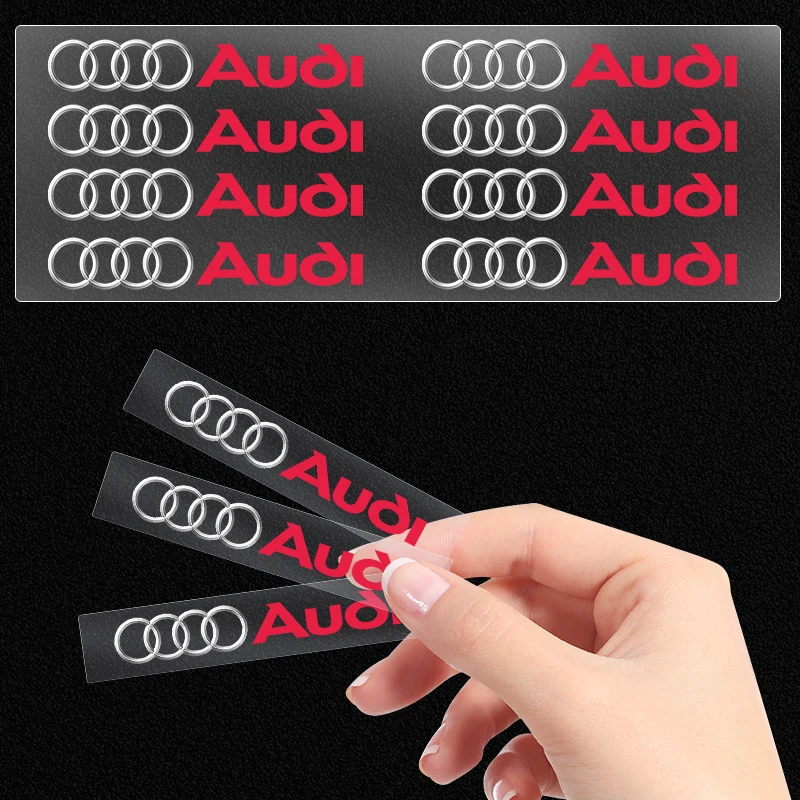 Car Interior Random 3D Stickers Emblems Car steering wheel Decals For Audi A3 A6 Q3 B5 B6 B7 B8 B9 Q7 8P 8V 8L A5 A4 C6 C5 C7