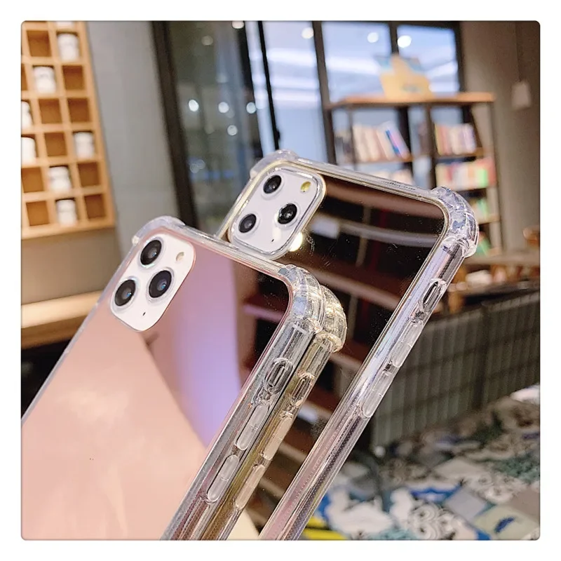 Fashion Mirror TPU Phone Case For iPhone 15 14 13 12 11 Pro Max 12mini Silicone Back Cover TPU Shockproof Case For 7 8 Plus