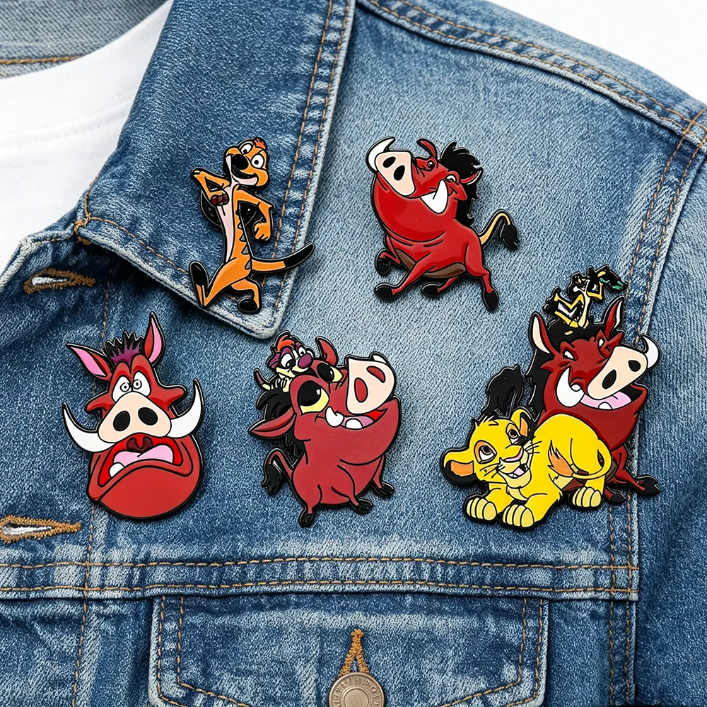 Cartoon-Löwen-Broschen aus Metall, niedliche Anstecknadeln für Jeansjacken, Rucksäcke, Hüte, Kleidungsdekoration, Hakuna Matata Schmuckgeschenk für Fans