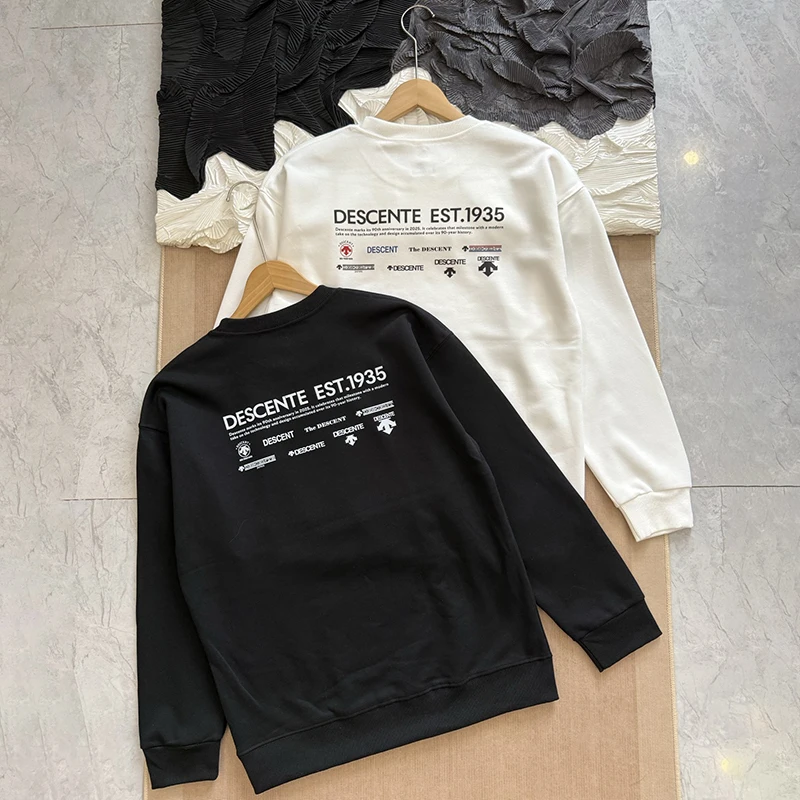 Casual sports sweatshirt round neck long sleeve printed sweatshirt 2026 autumn fashion new style DESCENTE