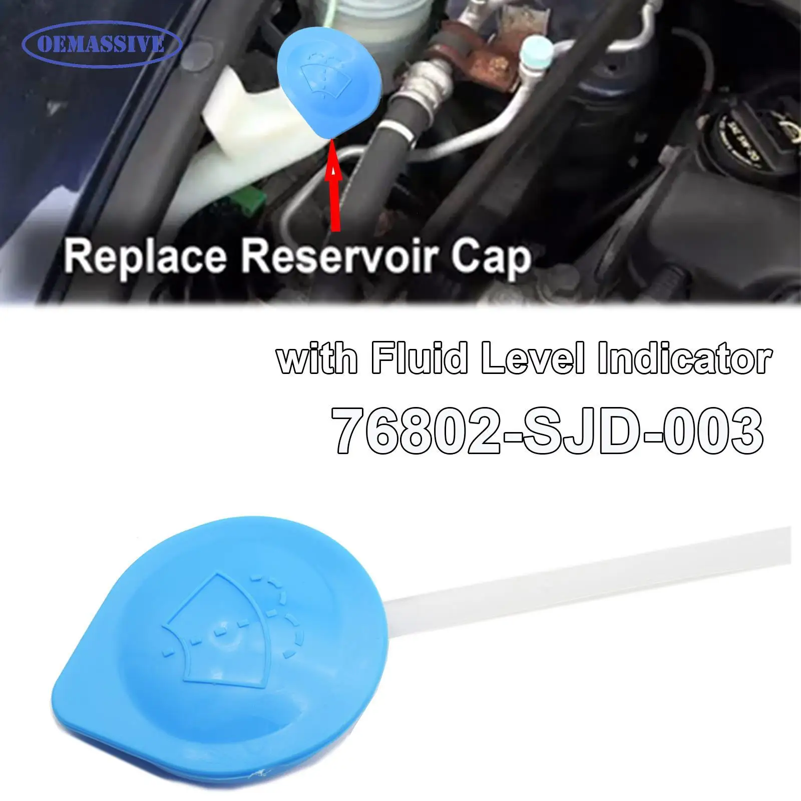 OEMASSIVE Fluid Level Indicator Windshield Wiper Washer Water Tank Cover Bottle Reservoi For Honda Acura CR-V Civic Accord 6 etc