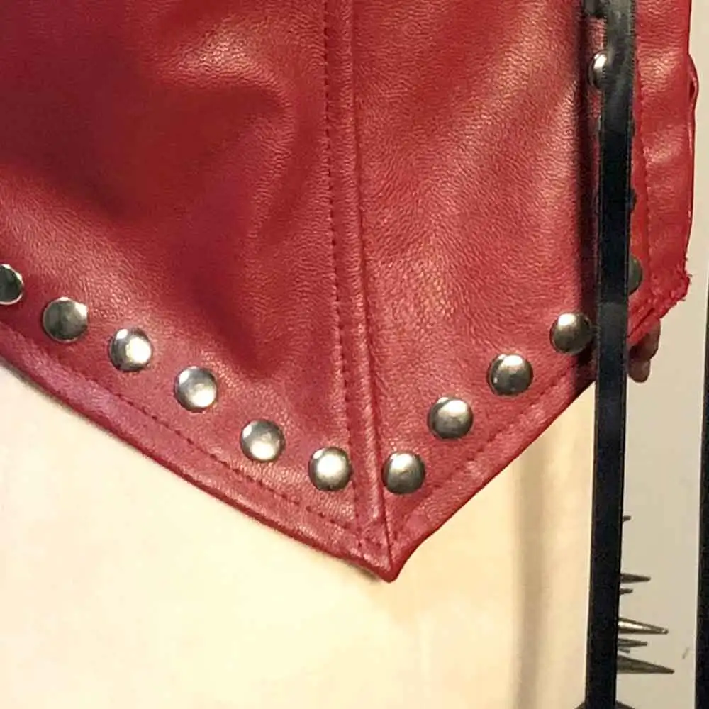 Goth Tops Emo Clothing Scene Boho Y2K Festival Bra Gothic Tank Grunge Spiked Punk Rock Clothes Rave Outfits PU leather Black