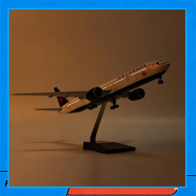 

Air Canada B777 Airplane Model 47cm Static Simulation Airliner With Led Lights And Wheels Desktop Aviation Ornament Collectible