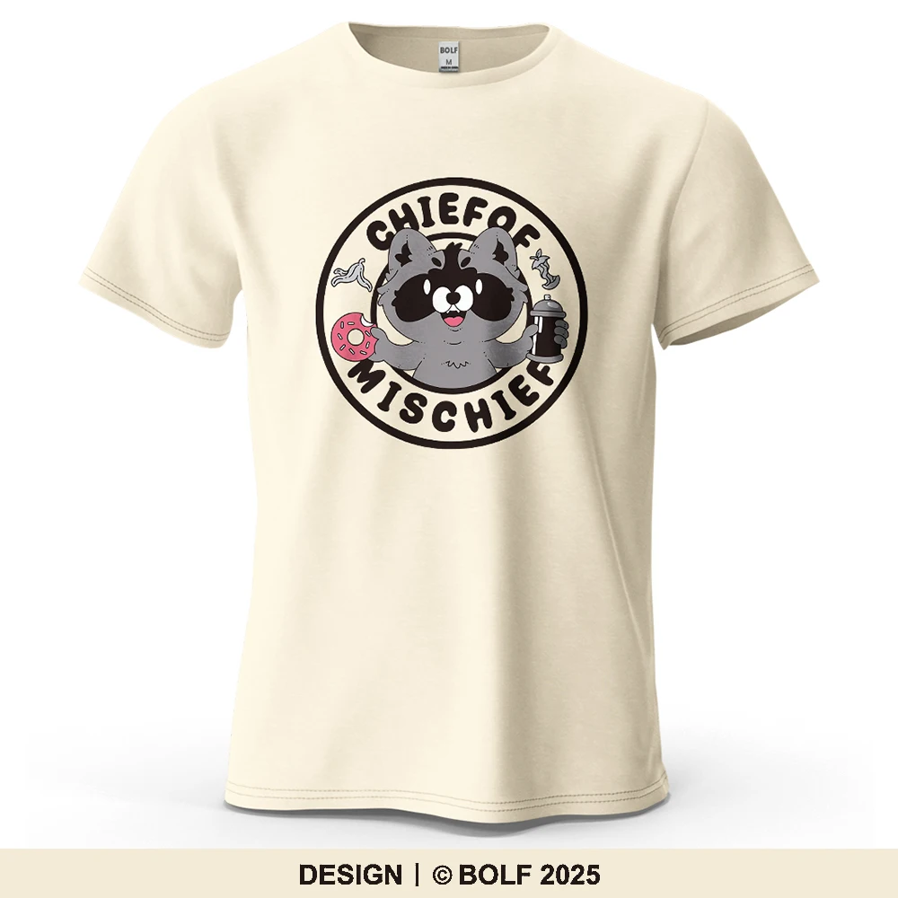 Verspieltes Cartoon-Waschbär-bedrucktes Herren-T-Shirt aus 100 % Baumwolle, übergroße, lustige Grafik-T-Shirts für Damen, Tops, T-Shirts, lässige Streetwear