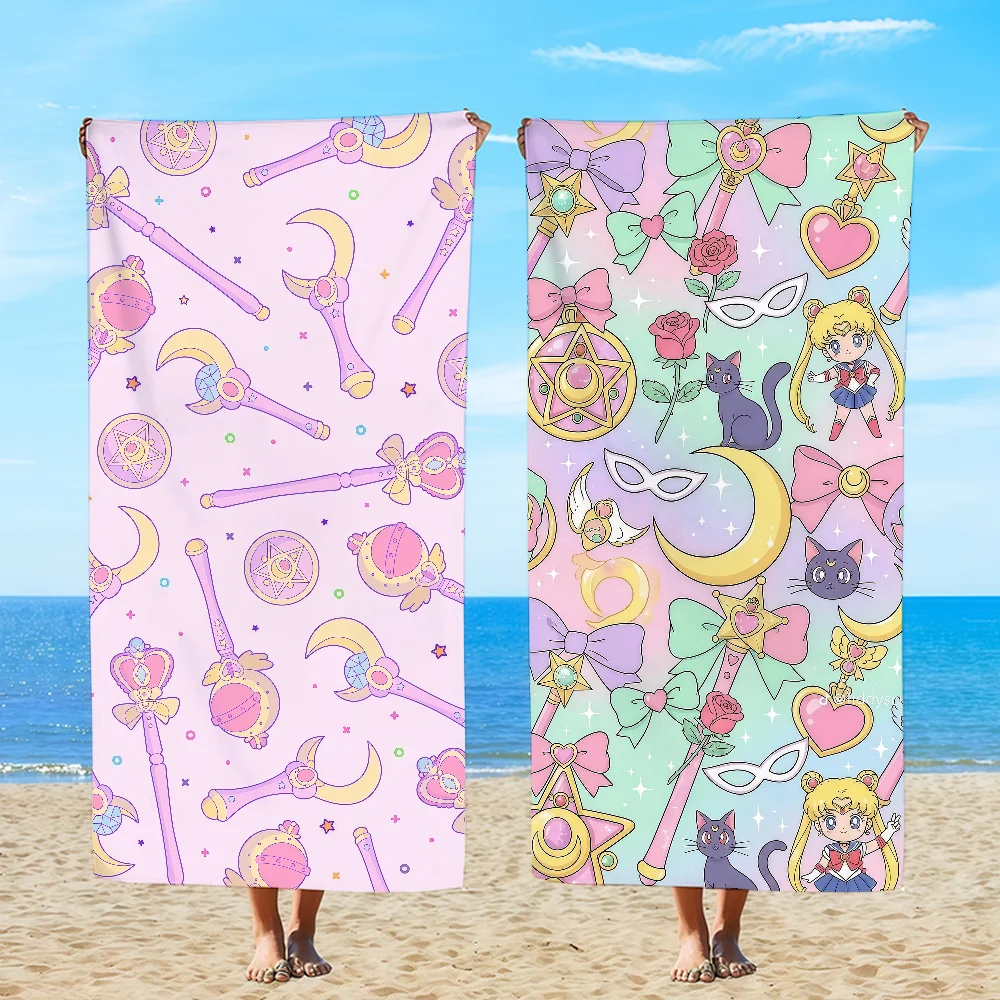 BLBL S-SAILORS M-MOONS Towel Beach Oversized Soft Ultra Absorbent Quick Drying Large Pool Travel Camping Bathroom