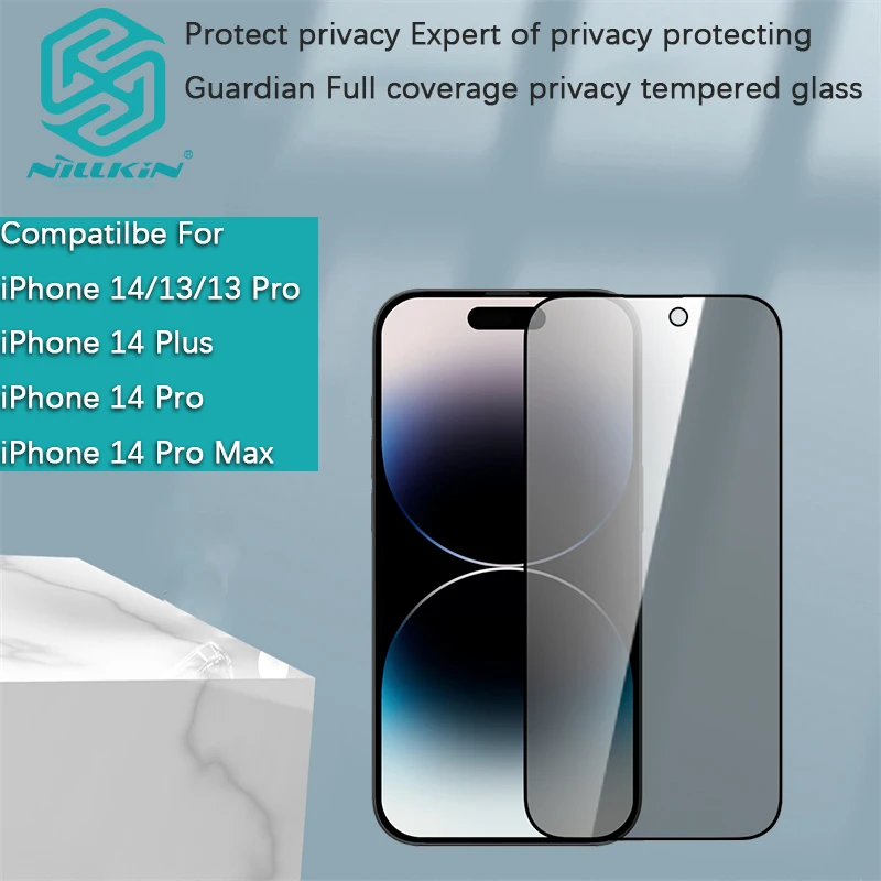 

Nillkin For iPhone 15 Pro Max/14 Pro/13 Pro/14 Plus/15 Plus Tempered Glass Guardian Full Coverage Privacy Screen Protector Film