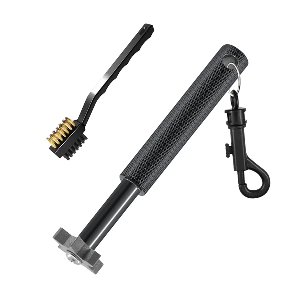 مجموعة واحدة من أدوات مبراة الأخدود للنادي، فرشاة مزدوجة الجوانب، سوداء خفيفة الوزن، محمولة، لإزالة الأوساخ الأخدود بكفاءة #5