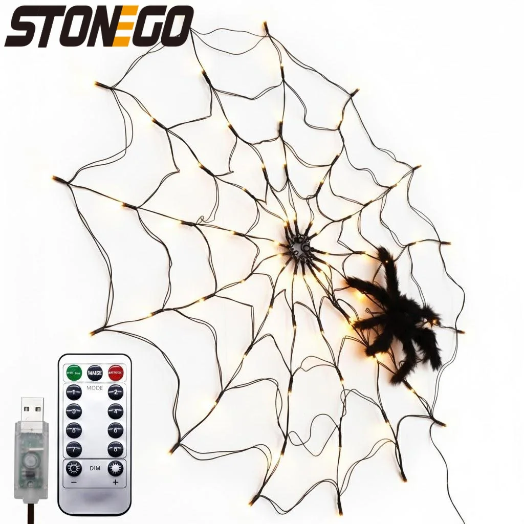 

Креативные декоративные светильники с паутиной для праздничных вечеринок, очаровательная атмосфера, необходимые светодиодные гирлянды