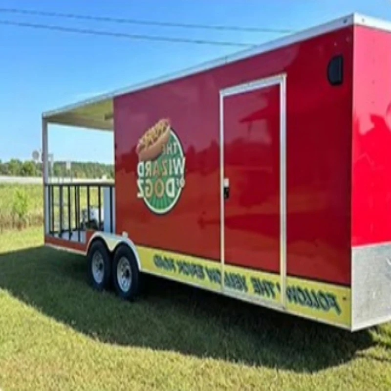 CE Certificate Concession Coffee Food Trailer Hotdog Food Carts With Full Kitchen Mobile Ice Cream Food Truck Trailer Customized