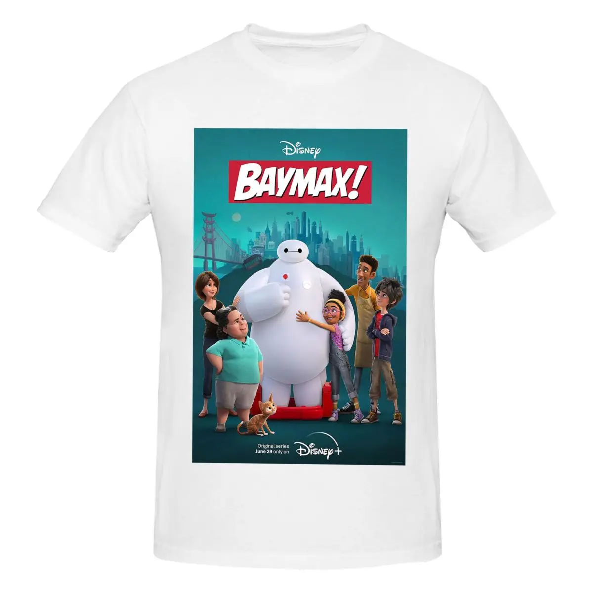 Big Hero 6 T-Shirt for Men Cotton Oversized T Shirts Men's Short Sleeve O-Neck Summer Clothes Tops S-6XL