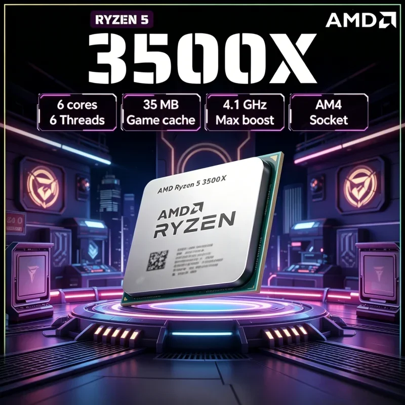 

AMD Ryzen 5 3500X 3.6GHz Six-Core Six-Thread 7NM 65W 32M L3 100-000000158 AM4 Desktop Processor Shipped Without Packaging