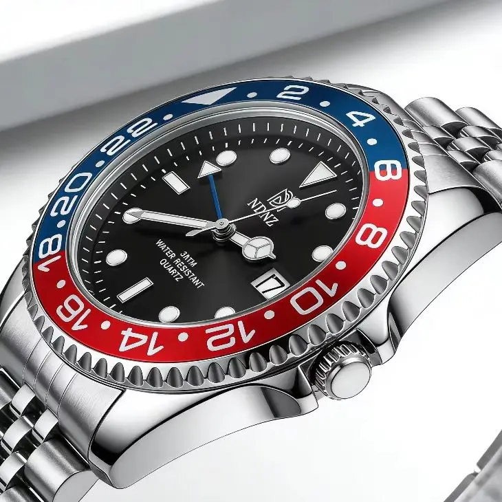 DD43MM New Business Casual Watch for Men Waterproof Quartz Couples Watch Date Function Wear-Resistant