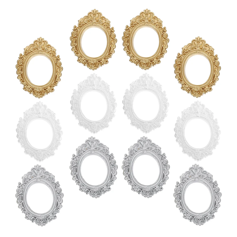 12 mini cadres photo en résine, style vintage, bricolage, petits cadres décoratifs pour l'affichage à la maison ou au bureau