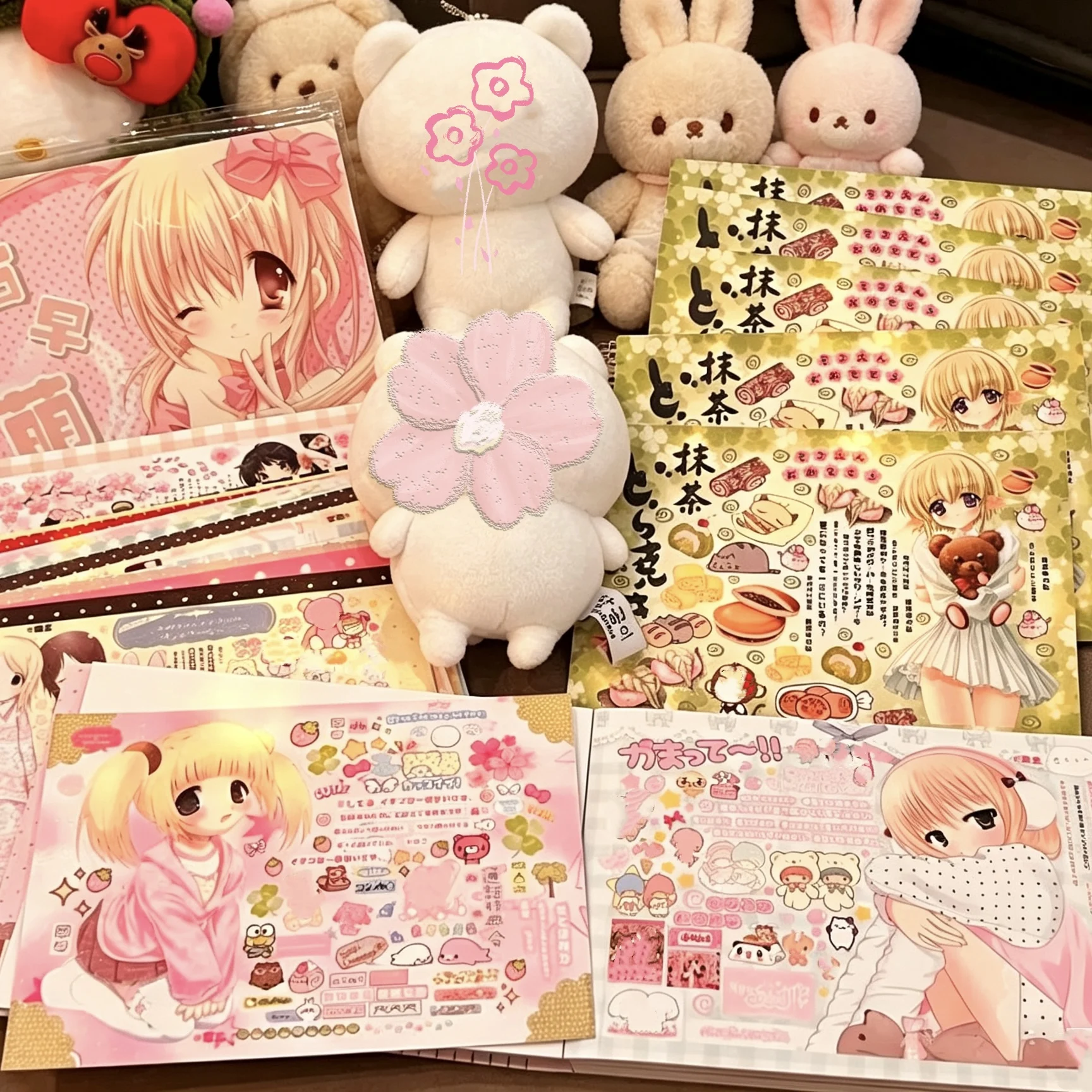 Japanese Retro Ancient New Cute Sticker Book Huge Thick Collage Finished School Student Portable Handbook Diary Sticker Material